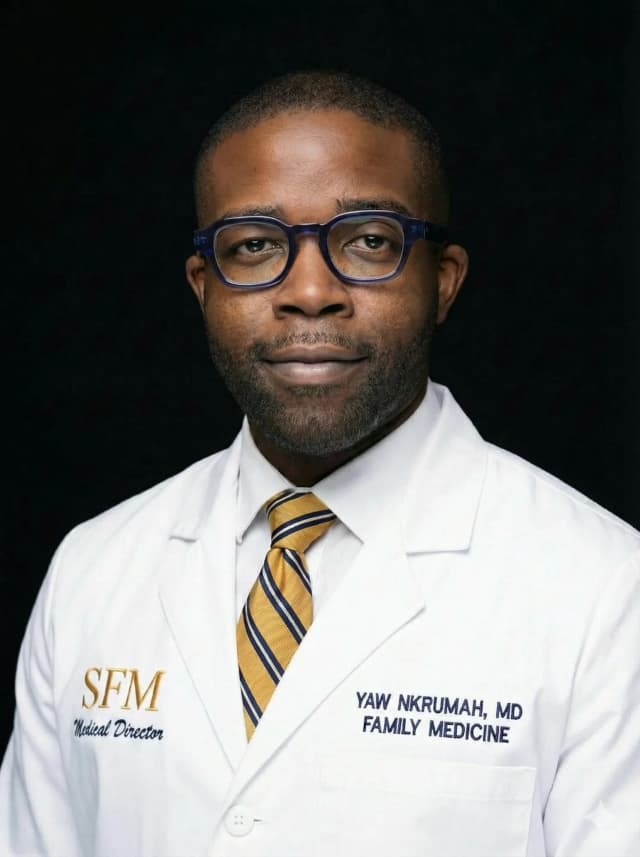 Dr. Yaw Nkrumah, MD - Board-certified family doctor and founder of Sankofa Family Medicine