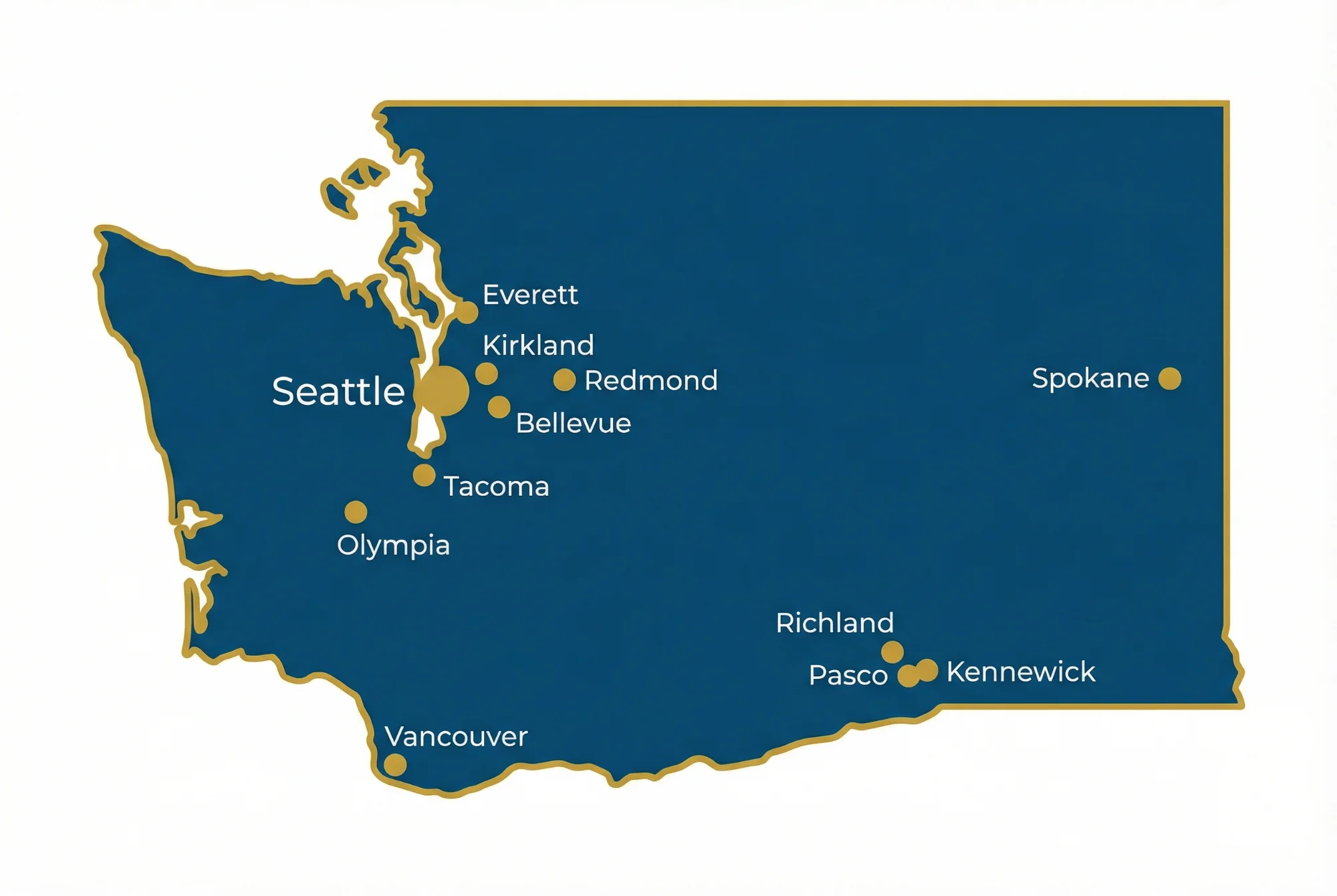 Map of Washington State showing Sankofa Family Medicine service areas